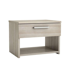 2e Halve Prijs Leen Bakker - Nachtkastje Pricy - 1 Lade - Eikenkleur - Spaanplaat - Bruin - 32.3x42.5x32.1 Cm