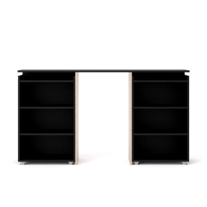 Leen Bakker - Bedombouw Naia - Mat - 140 Cm - Spaanplaat - Zwart - 26.3x144.9x79.8 Cm
