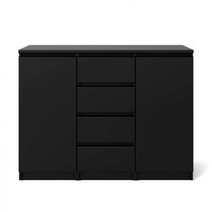 Dressoir Naia - mat zwart - 90,7x120,6x50 cm - Leen Bakker