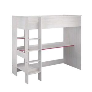Leen Bakker - Hoogslaper Smoozy - Grenen/wit - 179,8x118,5x205,6 Cm - Spaanplaat - Beige - 205.6x118.5x179.8 Cm