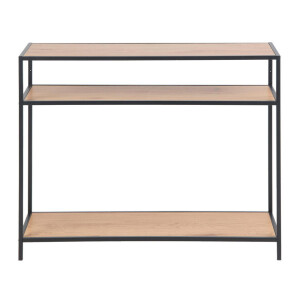 Leen Bakker - Dressoir Jaxx - Naturel/zwart - 79x100x35 Cm - Hout/Metaal - Bruin#Zwart