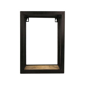 Leen Bakker - HSM Collection Wandbox Levels - Naturel/ - 25x14x35 Cm - IJzer - Zwart