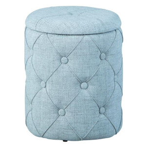 Leen Bakker - Poef Yapak - 40x34x34 Cm - Polyester - Grijs