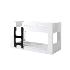 Leen Bakker - Vipack Stapelbed Luca - Wit/zwart - 210x90,4x106,8 Cm - MDF - Wit#Zwart