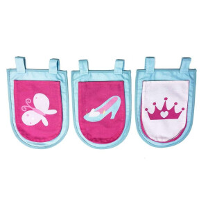Leen Bakker - Vipack 3 Zakjes Princess - 51,5x30x3 Cm - Katoen - Roze - 51.5x30x3 Cm