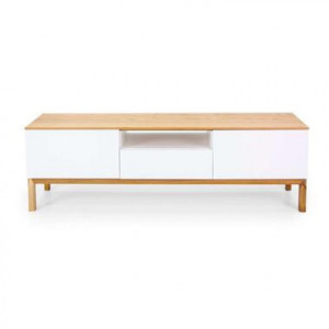 Tenzo tv-meubel Patch - eikenkleur/wit/eikenkleur - 56x179x47 cm - Leen Bakker
