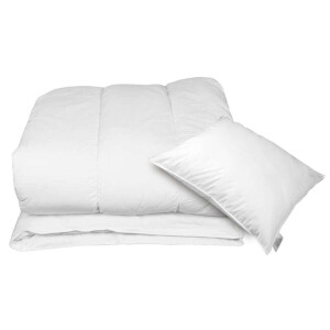 Leen Bakker - Polydaun Enkel Kinderdekbed Micky Incl. Hoofdkussen - Middelwarm - 120x150 Cm - Polyester/Katoen - Wit