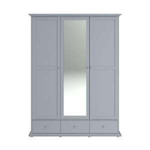 25% korting - Leen Bakker - Kledingkast Margaux - 202x152x53 Cm - Spaanplaat - Grijs