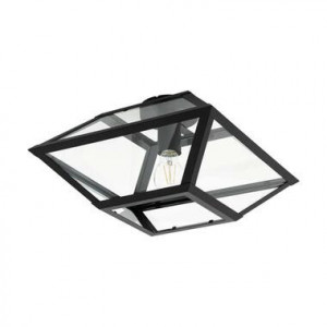 EGLO plafondlamp Casefabre 37x37 cm - zwart - Leen Bakker