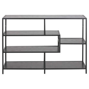 Leen Bakker - Boekenkast Jaxx - 78x114x35 Cm - Metaal/MDF - Zwart