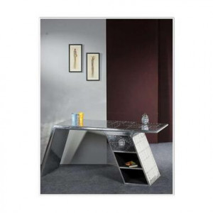 Bureau Robo - zilverkleur - 75x175x60 cm - Leen Bakker