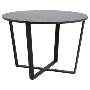 Leen Bakker - Eetkamertafel Alma - 75xØ110 Cm - Marmer/Melamine - Zwart
