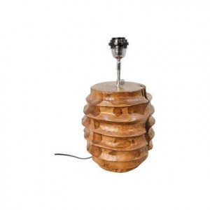 HSM Collection tafellamp Carve - bruin - 20-23x40 cm - Leen Bakker