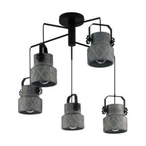 EGLO hanglamp Hillcot 5-lichts - zwart - 67,5 cm - Leen Bakker