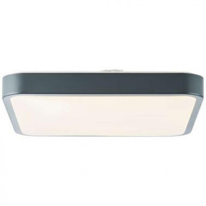Brilliant plafondlamp Slimline - vierkant - LED - grijs - 38 cm - Leen Bakker