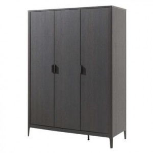 Vipack 3-deurs kledingkast Azalea - bruin/zwart - 200x144,5x59 cm - Leen Bakker