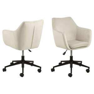 Leen Bakker - Bureaustoel Uppsala - Zandkleur (1 Stuk) - Metaal/Velvet - Beige - 58x58x91 Cm