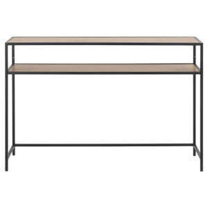 Leen Bakker - Sidetable Jaxx - Eiken - 79x120x35 Cm - Melamine - Zwart#Bruin