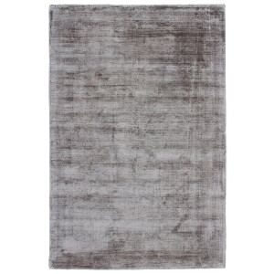 Padiro laagpolig vloerkleed - 120 x 170 cm - Zilverkleurig - Modern, Effen design - Viscose, Katoen - vloerverwarming