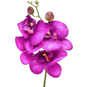 Orchidee Kunst Phalaenopsis 4 bloemen Fuchsia 72cm