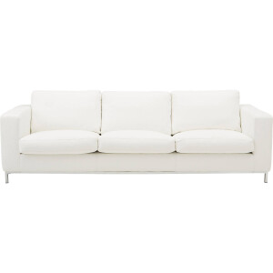 Goossens Excellent Bank Massimo wit, leer, 3,5-zits, urban industrieel