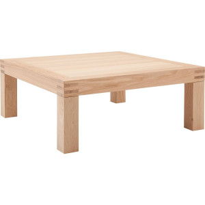 Goossens Salontafel Clear vierkant, hout eiken blank, stijlvol landelijk, 100 x 40 x 100 cm