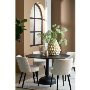 Light&living Eettafel Ø120x76 cm TUNJA hout mat zwart+zwart