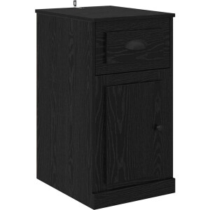 vidaXL - Bijzetkast - Zwart - Eiken - 40 - x - 50 - x - 75 - cm - Bewerkt - hout