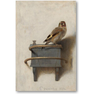 Het puttertje - Carel Fabritius - 60x90 Canvas Staand -