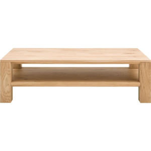 Goossens Salontafel Luuk rechthoekig, hout eiken blank, modern design, 140 x 40 x 70 cm