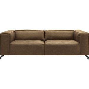 Goossens Bank Calvin groen, micro leer, 3,5-zits, modern design