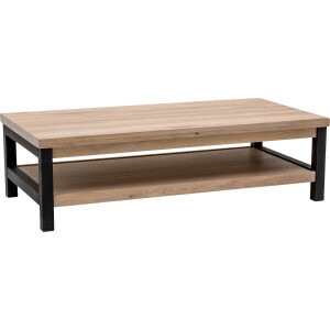 Goossens Salontafel Santos rechthoekig, hout eiken bruin, urban industrieel, 140 x 40 x 70 cm