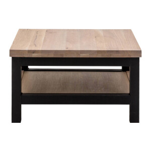 Goossens Hoektafel Santos, hout eiken bruin, urban industrieel, 70 x 40 x 70 cm