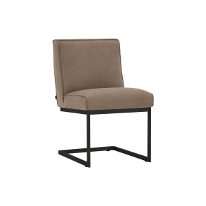 Goossens Excellent Eetkamerstoel Tom bruin leer leuning, urban industrieel