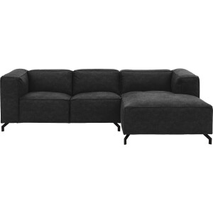 Goossens Bank Calvin antraciet, micro leer, 2-zits, modern design