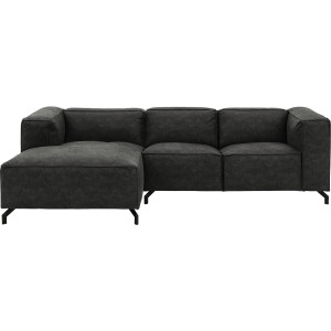 Goossens Bank Calvin grijs, micro leer, 2-zits, modern design