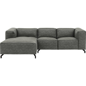 Goossens Bank Calvin grijs, micro leer, 2-zits, modern design
