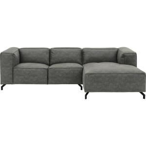 Goossens Bank Calvin grijs, micro leer, 2-zits, modern design
