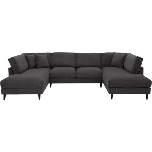 Goossens Bank Jonas grijs, stof, urban industrieel met ligelement links met ligelement rechts