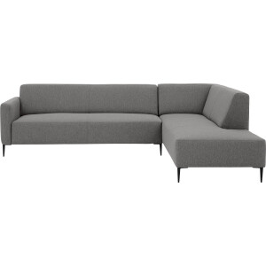Goossens Bank Key West grijs, stof, 3-zits, modern design met ligelement rechts