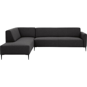 Goossens Bank Key West grijs, stof, 3-zits, modern design met ligelement links