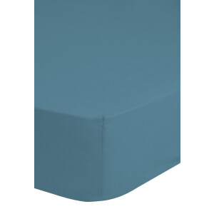Good Morning hoeslaken effen kleur - 1 persoons 80x200 cm - Adria Blauw - 100% Katoen renforce