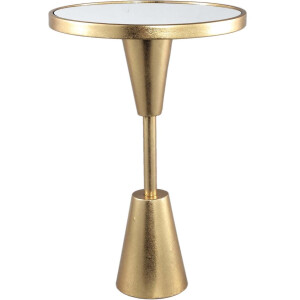 PTMD Welinda Bijzettafel - H60 x Ø40 cm - IJzer - Goud - Spiegelblad