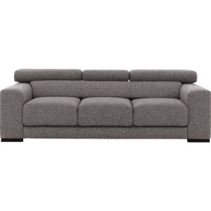 Goossens Bank Nora grijs, stof, 3-zits, stijlvol landelijk