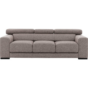 Goossens Bank Nora lichtgrijs, stof, 3-zits, stijlvol landelijk