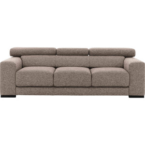 Goossens Bank Nora beige, stof, 3-zits, stijlvol landelijk