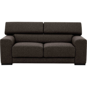 Goossens Bank Nora bruin, stof, 2-zits, stijlvol landelijk