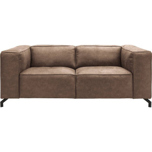 Goossens Bank Calvin bruin, micro leer, 2-zits, modern design