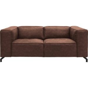 Goossens Bank Calvin bruin, micro leer, 2-zits, modern design