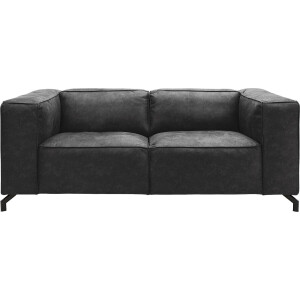 Goossens Bank Calvin antraciet, micro leer, 2-zits, modern design